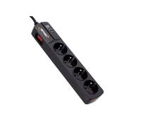 S4 Black Line II - Protection contre les surtensions - CA 250 V - 2500 Watt - connecteurs de sortie : 4 - 1.5 m cordon