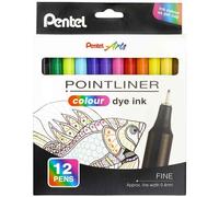 [S40-12] Pentel Arts Feutre POINTLINER colour dye ink, étui de 12