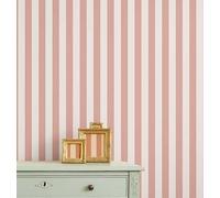 S4Sassy Papier peint autocollant, rayures verticales roses, revêtement mural amovible en vinyle, papier peint texturé à décoller et coller pour mur d'entrée, de décoration facile(63,5x 304,8 cm)