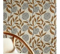 S4Sassy Revêtement mural autocollant, motif botanique chic, amovible, beige, pour salle de bain et buanderie, papier peint autocollant en vinyle, 63 x 304 cm