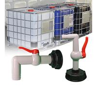 S60x6 Réservoir Vidange Ibc Pour Robinet Jardin IBC - 90 Degrés Robinet Sortie Pour Baril Pluie - Robinet Raccord Cuve Robinet Tonne À Eau Baril Pluie 1000l Adaptateur