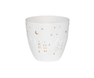 [SA2025/08] Photophore en forme de maisons, diamètre 9,5 cm, hauteur 9 cm