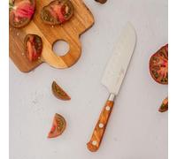 Couteau Santoku IDEAL PROVENCAO 13 cm, rivets en acier inoxydable, marron, Lion Sabatier