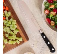 Couteau Santoku IDEAL 18 cm, rivets en acier inoxydable, noir, Lion Sabatier