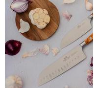 Couteau Santoku PROVENCAO 18 cm, rivets en acier inoxydable, marron, Lion Sabatier