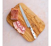 Sabatier LION Couteau Tranchelard OPTIMAL TOQUE BLANCHE 100 pour cent Forgé - Fabriqué en France - 20 cm - Lame et Rivets en Inox - opitmal pour Trancher Finement Viandes et Rôtis avec Précision