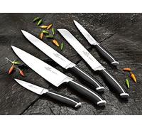 Sabatier Professionnel Bloc Couteau incliné INOX brossé + 5 Couteaux Jupiter