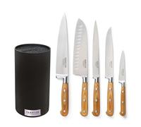 SABATIER TROMPETTE - Bloc 5 couteaux de cuisine - Essentiel - Acier 5Cr15MoV - Finition Satinée - Noir