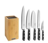 SABATIER TROMPETTE - Bloc 5 couteaux de cuisine - Origin - Acier 5Cr15MoV - Finition Satinée - 26 x 15.5 cm - Noir