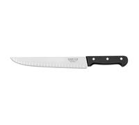 SABATIER TROMPETTE - Couteau de boucher alvéolés - Universal - Acier MoV finition satinée manche ABS et rivets acier - 38.5 cm (Lame 25 cm) - Noir
