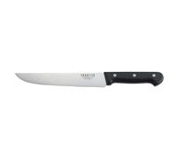 SABATIER Trompette - Couteau de Boucher - Universal - Acier MOV Finition satinée Manche ABS et Rivets Acier - 33.5 cm (Lame 20 cm) - Noir