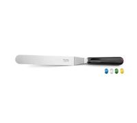 SABATIER TROMPETTE - Spatule droite courbée - Pro Flex - Acier X30Cr13 finition satinée manche polypropylène et mitre en acier et système HACCP - 36.5 cm (Spatule 25 cm) - Noir