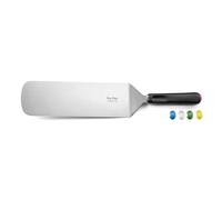SABATIER TROMPETTE - Spatule large courbée - Pro Flex - Acier X30Cr13 finition satinée manche polypropylène et mitre en acier et système HACCP - 40.5 cm (Spatule 28 cm) - Noir