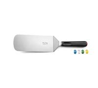 SABATIER TROMPETTE - Spatule large courbée - Pro Flex - Acier X30Cr13 finition satinée manche polypropylène et mitre en acier et système HACCP - 34 cm (Spatule 22 cm) - Noir