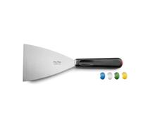 SABATIER TROMPETTE - Spatule triangle - Pro Flex - Acier X30Cr13 finition satinée manche polypropylène et mitre en acier et système HACCP - 26 cm (Spatule 13 cm) - Noir