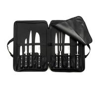 SABATIER TROMPETTE - Trousse avec 8 couteaux de cuisine - Origin - Acier 5Cr15MoV finition satinée manche ABS - 44 x 30 cm - Noir