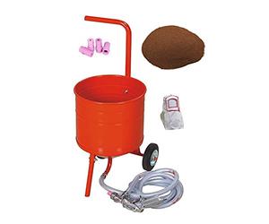 Sableuse Aérogommeuse mobile sur Roulettes 31,50L 50lb 23kg + Sac 20 kg d'Abrasif Garnet Mesh 120