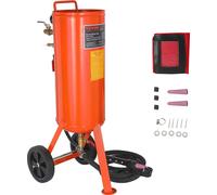 Sableuse mobile 37 L Sableuse 2,3 m de tuyau de travail Sableuse 60-110 PSI Pression de travail idéale pour enlever la rouille, la peinture, les taches et polir de grandes surfaces