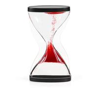 Sablier Anti-Gravité 10 Minutes - Minuterie Sensorielle avec Sable Flottant, Décoration Rétro en Acryl pour Bureau & Maison, Outil Anti-Stress pour Adultes & Enfants(Rouge)