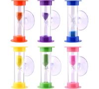 Sablier Avec Minuterie Sablier Avec Ventouse Pour Les Jeux, La Cuisine, Le Compte À Rebours Du Temps De La Brosse À Dents (Lot De 6).