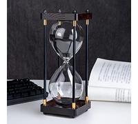 Sablier de 60 Minutes, Grand sablier décoratif Silencieux pour Homme/Femme, minuterie Vintage en Bois, décoration Moderne pour la Maison, la Cuisine, Le Bureau