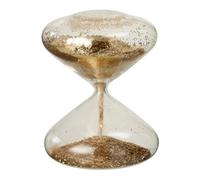 Sablier Déco en Verre Paillettes 18cm Doré