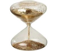 Sablier Déco en Verre Paillettes 18cm Doré