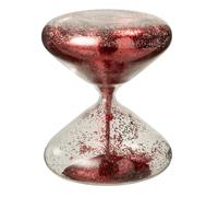 Sablier Déco en Verre Paillettes 18cm Rouge