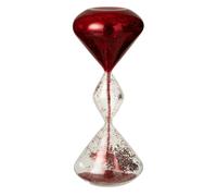Sablier Déco en Verre Paillettes 27cm Rouge