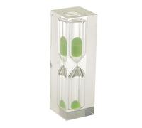 Sablier en acrylique transparent 3 minutes pour apprendre à brosser les dents Vert 2,5 x 2,5 x 8 cm