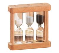 Sablier en Bois sablier 1/3/5 Minutes, Horloge de Sable éducative Fonctionnelle Blanc Gris pour Cuisines Bureaux Bureau
