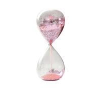 Sablier en verre pailleté pour décoration d'intérieur ou de bureau Rose 12 x 5 cm