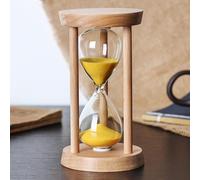 Sablier Minuterie,Ornement De Salon D'Horloge De Sablier en Bois Original Créatif, 3/5/10/15/20/30 Minutes Décor De Bureau De Minuterie en Verre Anti-Chute, pour La Décoration De Restaurant De Cui