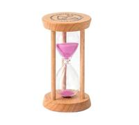 Sablier rond en bois pour décoration d'intérieur, minuterie de 1/3/5 minutes, connexion stable, sans déformation (rose, 3 minutes)