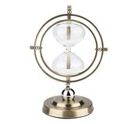 Sablier Sablier, Minuterie de 15 Minutes, Sablier Rotatif en Métal, Minuterie en Verre Vintage, Minuterie de Sable en Verre, Décoration de Table pour Salon, Yoga, Course à Pied,