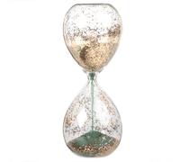 Sablier vert et doré en verre 8x20x8cm Vert