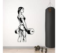 SABORR Stickers muraux Muscle femmes musculation gymnase Fitness Club mur Art femmes Fitness sport autocollants