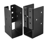 Sabot Charpente 2x4 Lot de 2, Équerres de Fixation Cachées en Acier Carbone Anti-Rouille, Connecteurs de Solives et Poteaux Bois pour Terrasse, Pergola, Rambarde et Escalier, Noir