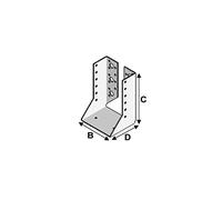 Sabot de charpente à ailes intérieures (P x l x H x ép) 70 x 70 x 125 x 2,0 mm - Fixtout