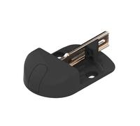 Sabot en polyamide noir hauteur 40mm pour portail battant - Butée d'arrêt automatique à clips manuel - Epaisseur réglable selon le portail - Fabrication française