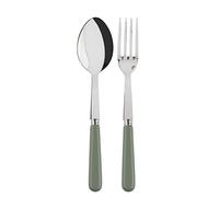 Sabre Paris | Couverts de service Pop couleur Asperge, 2 pièces. Grande fourchette et grand couteau en Acier Inoxydable. Indispensable au quotidien pour servir viandes, poissons et accompagnements.
