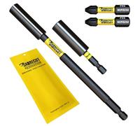 SabreCut 4pcs SCRK1 60mm 152mm 32mm PZ2 Porte-embout choc Durable | Acier traité, maintien magnétique fort et finition oxyde noir pour usage durable à couple élevé