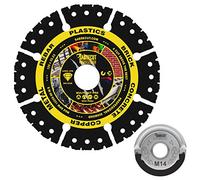 SabreCut VB125MUGRB Lot de 2 meuleuses d'angle de coupe multi-matériaux 125 mm x 22,23 mm alésage brasé sous vide Multi matériaux Disque diamant lame et 45 mm M14 à changement rapide
