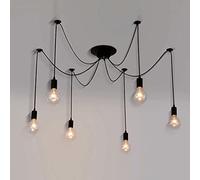 SABYDICAR Plafonnier araignée multi-lumières Noir Vintage Pendentif Lumières Restaurant Salle à manger Salon Lustre à fleurs éparses, DIY 6/8/10 lumières Lampe à suspension réglable, lampe E27