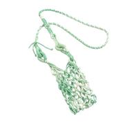 Sac à bandoulière portable creux bohème, support pour verre à vin, écharpe tissée, accessoire de boisson élégant pour femme, fête, festival, voyage, camping, 120 cm, Vert, Refer to description