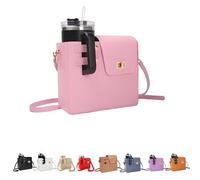 Sac à bandoulière pour bouteille d'eau Stanley Cup 1,2 l, sac à bandoulière en cuir synthétique avec sangle amovible, sac à main multi-poches avec porte-bouteille, s'adapte à la plupart des gobelets