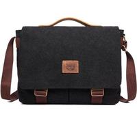 Sac à bandoulière pour homme, 14 pouces, noir, toile, sac de voyage, sac à bandoulière, pour le travail, pour l'université, pour les activités de plein air.