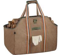 Sac à bois de chauffage - Panier à bois de chauffage - Toile cirée - Imperméable - Grand sac de transport - Marron
