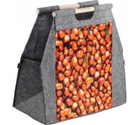 Sac à bois de chauffage - Porte-bois - Pour cheminée et poêle - Motif châtaigne - Pour le rangement et le transport - Tissu robuste