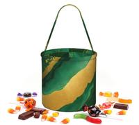 Sac à bonbons à imprimé géométrique noir et doré réutilisable pour | Accessoire de rangement rond portable pour fêtes, mariages, anniversaires